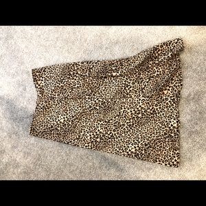 A-lined, leopard print skirt